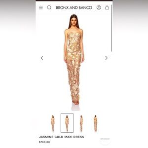 Bronx & Banco Jasmine gold maxi dress